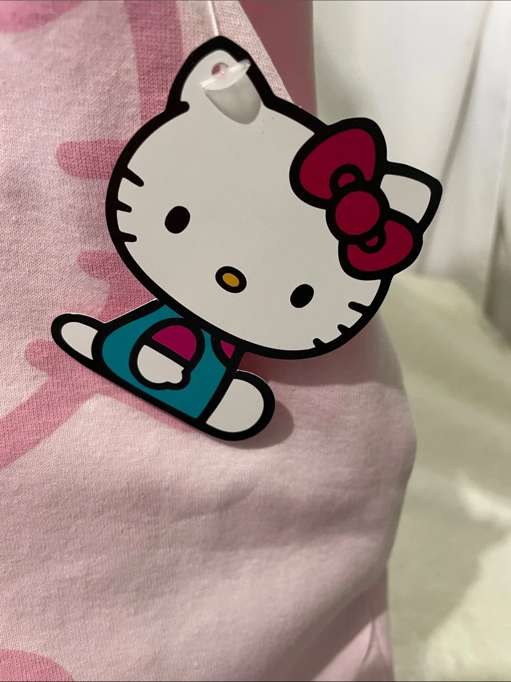 Hello Kitty Pink Raglan Short Sleeve short Set - Light Pink & Hot Pink